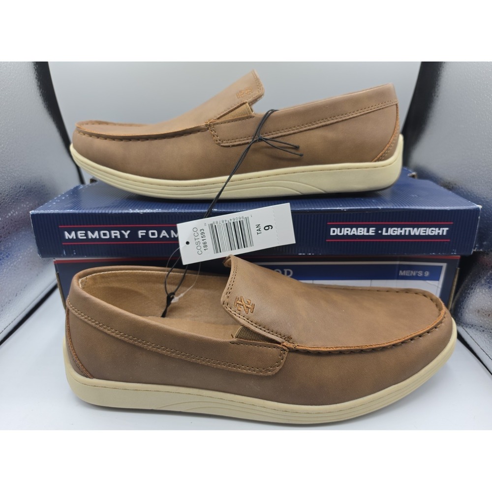 IZOD: Men's New Seapoint Slip-On Loafers Tan, Size 9 Memory Foam With Box